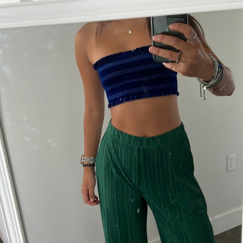 Urban outfitters blue velvet bandeau